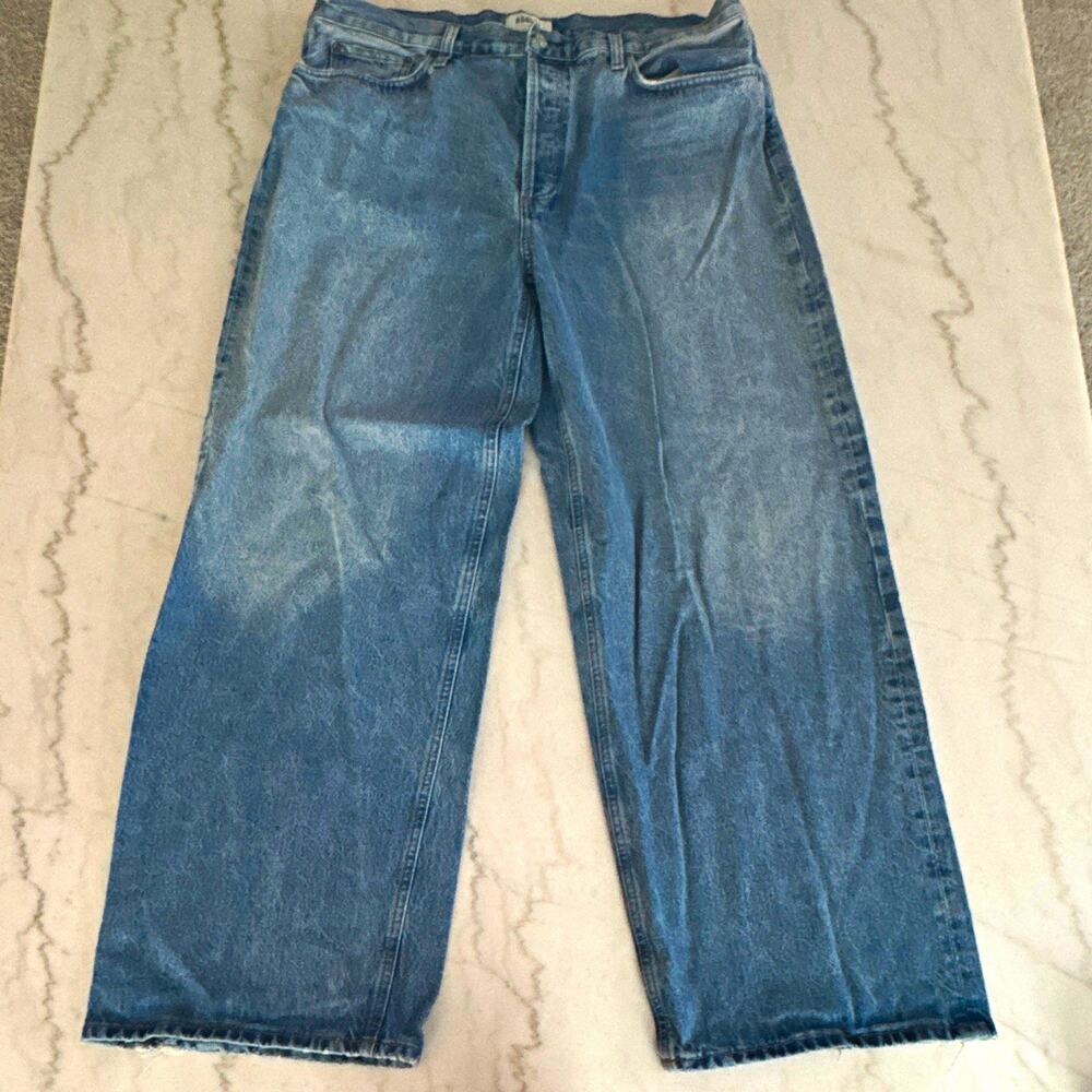 AGOLDE Women’s wide boot cut Jeans Blue Medium Wash Denim Size 33 0129